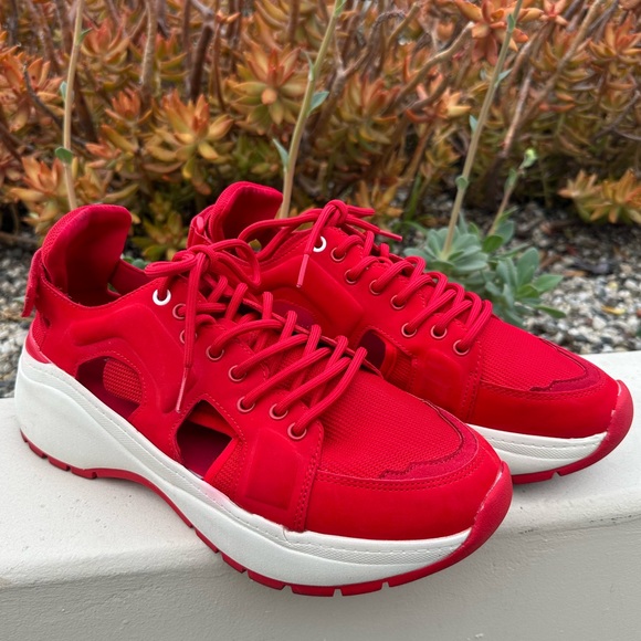 Red Zara Trainers with side cutouts - Picture 1 of 6